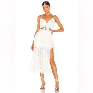 V. Chapman White Panna Cotta Lace Maxi Dress Size 8 Like New